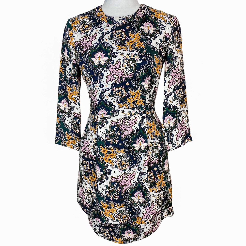 A.L.C. Dress Silk Dress Mini Dress Floral Dress Long Sleeve Dress Tordi Size 2 - Picture 5 of 11